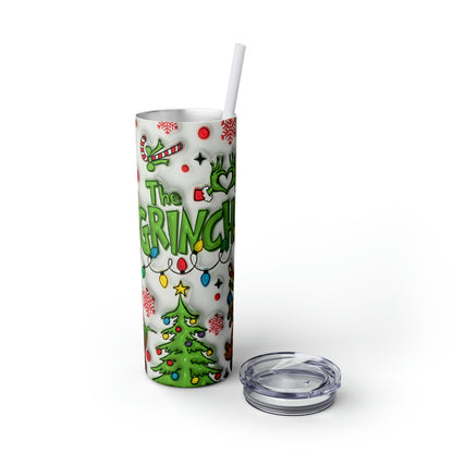 The Grinch Christmas Skinny Tumbler with Straw, 20oz