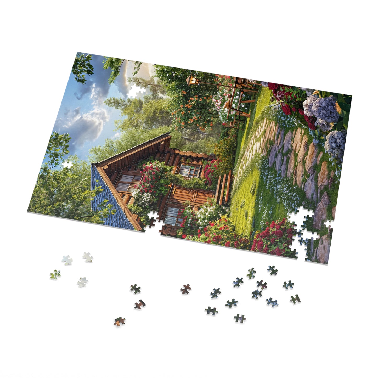 Country cottage in the Spring  Jigsaw Puzzle (30, 110, 252, 500,1000-Piece)