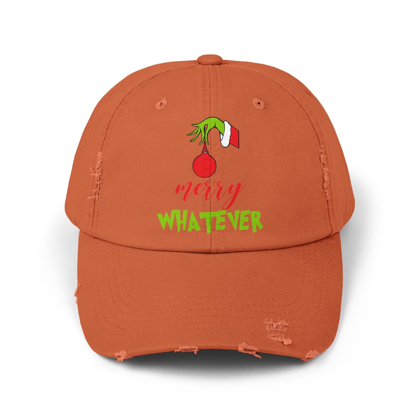 Merry Whatever Distressed Cap - Unisex Holiday Hat