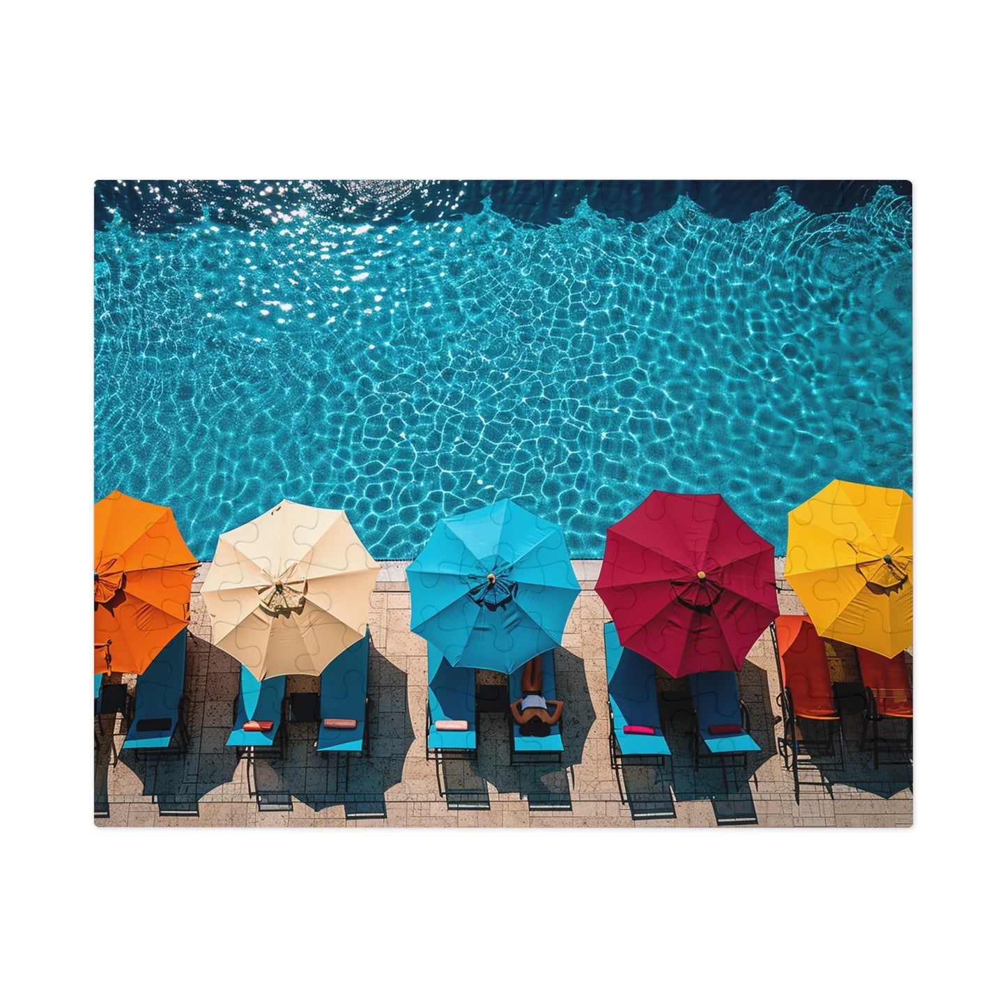 Pool Side Umbrellas Jigsaw Puzzle (30, 110, 252, 500,1000-Piece)