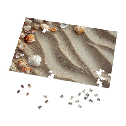 Sandy Beach Sea Shells  Jigsaw Puzzle (30, 110, 252, 500,1000-Piece)