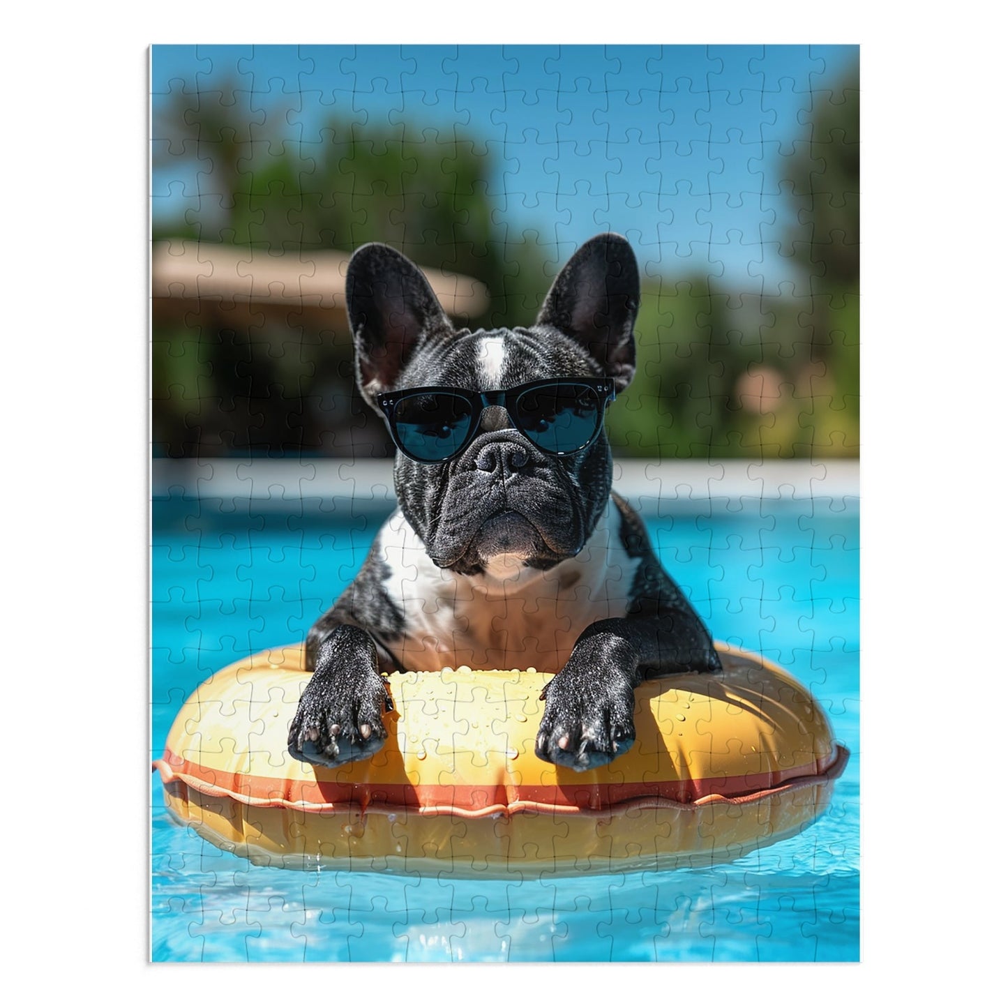 Pool Time Pug  Jigsaw Puzzle (30, 110, 252, 500,1000-Piece)