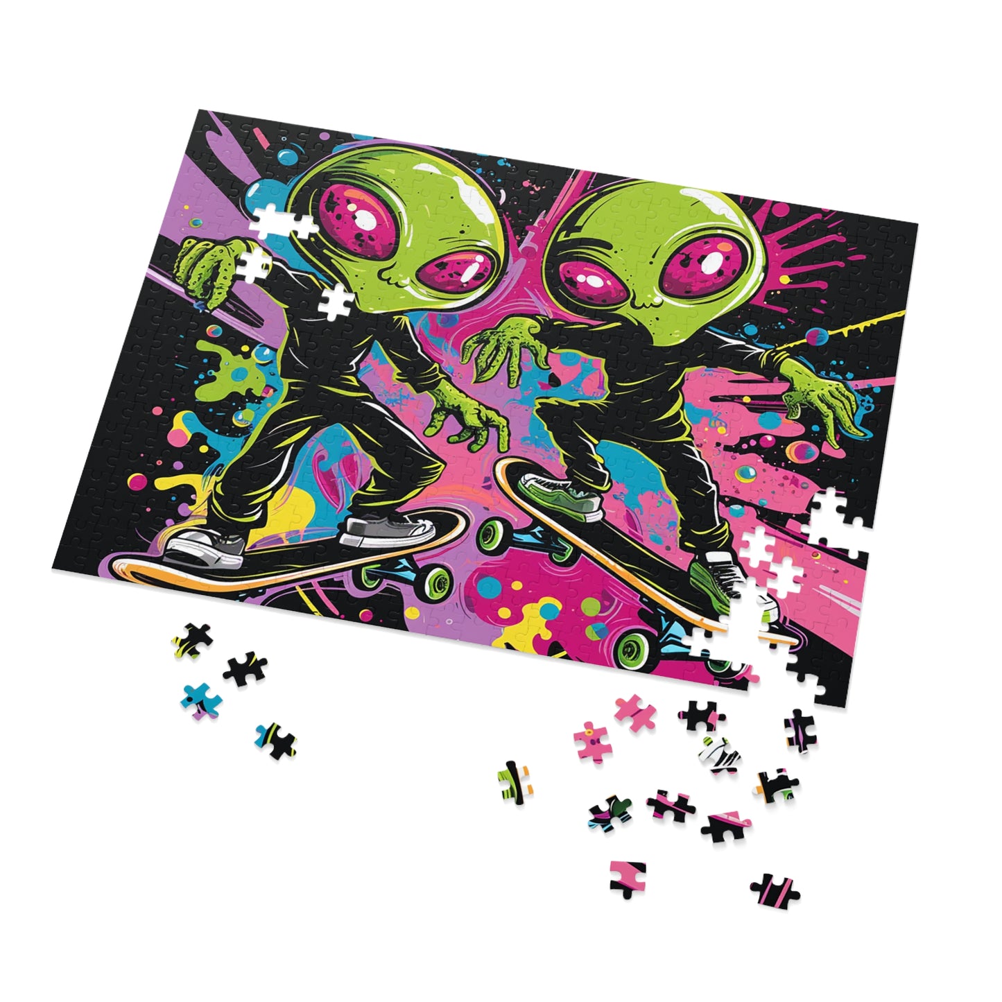 Skateboarding Aliens Jigsaw Puzzle (30, 110, 252, 500,1000-Piece)