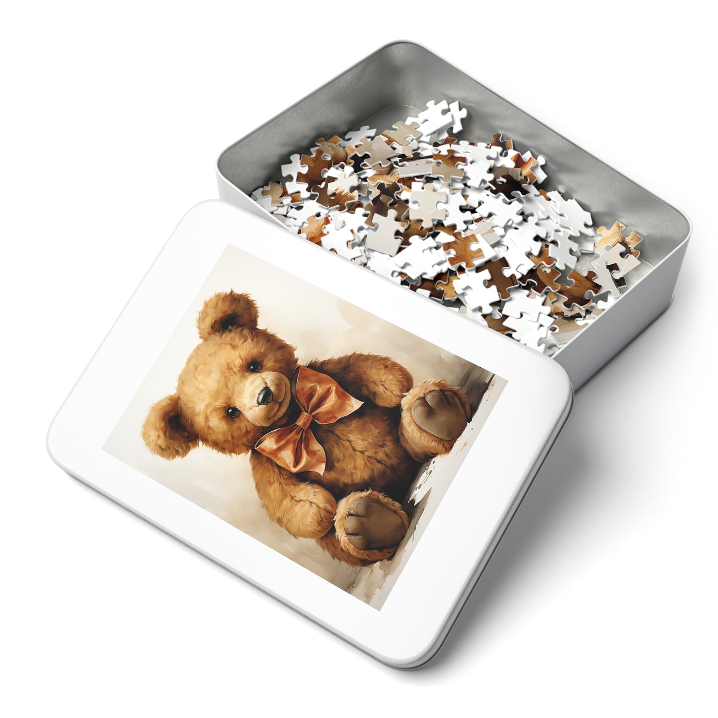 Watercolor Teddy Bear Jigsaw Puzzle (30, 110, 252, 500,1000-Piece)