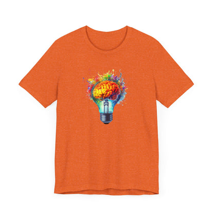 Light Bulb Moment- Unisex Jersey Short Sleeve Shirt with Colorful Idea Design