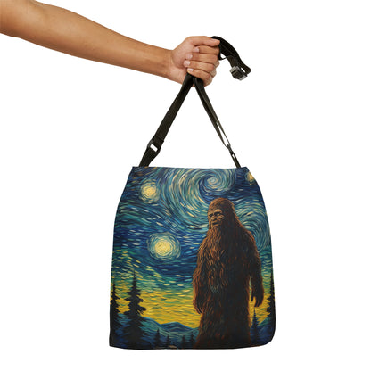 Big Foot Starry Night Adjustable Tote Bag