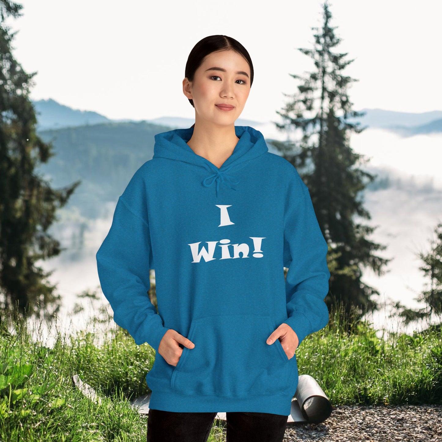 I Win! Unisex Heavy Blend™ Hooded Sweatshirt - Motivational Hoodie for Celebrations