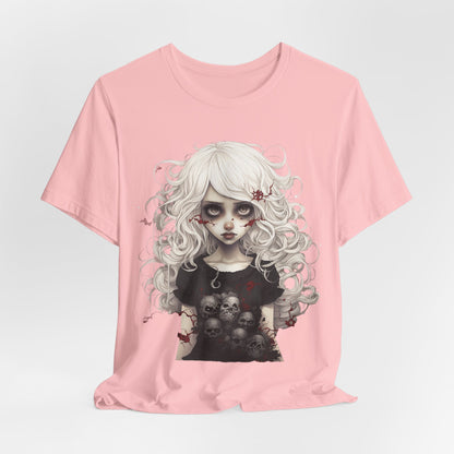 Creepy Doll Halloween Unisex Jersey Short Sleeve Tee