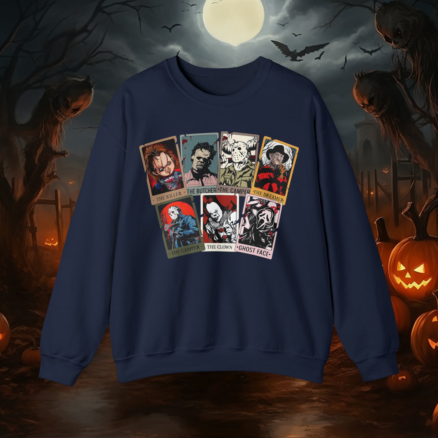 Horror Friends Tarot Cards Unisex Heavy Blend™ Crewneck Sweatshirt