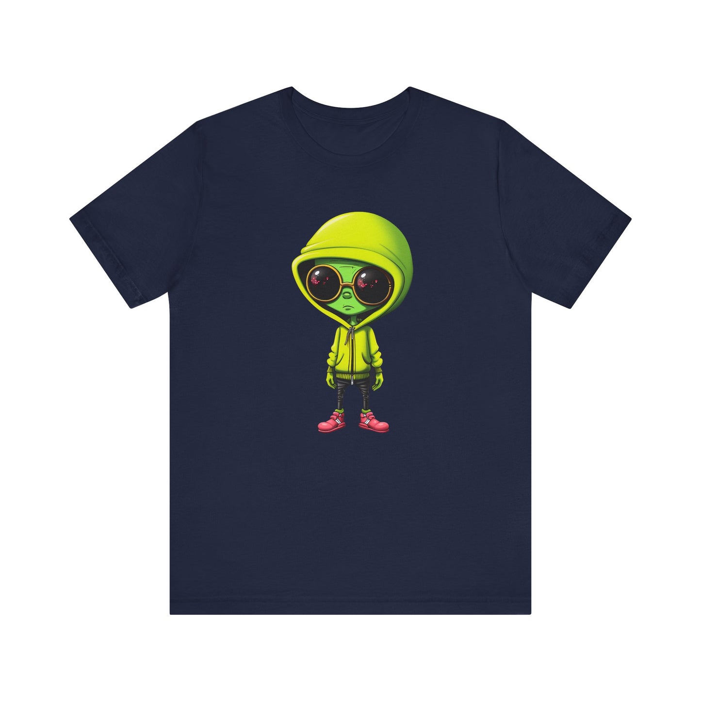 Hip Hop Alien with Grandma's Crew Personalized on Back   Unisex Jersey Short Sleeve Tee
