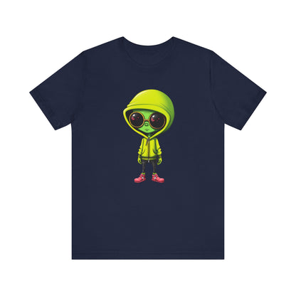 Hip Hop Alien with Grandma's Crew Personalized on Back   Unisex Jersey Short Sleeve Tee