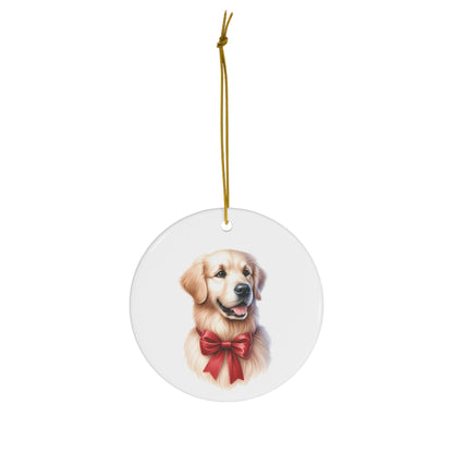 Golden Retriever Christmas Ceramic Ornament