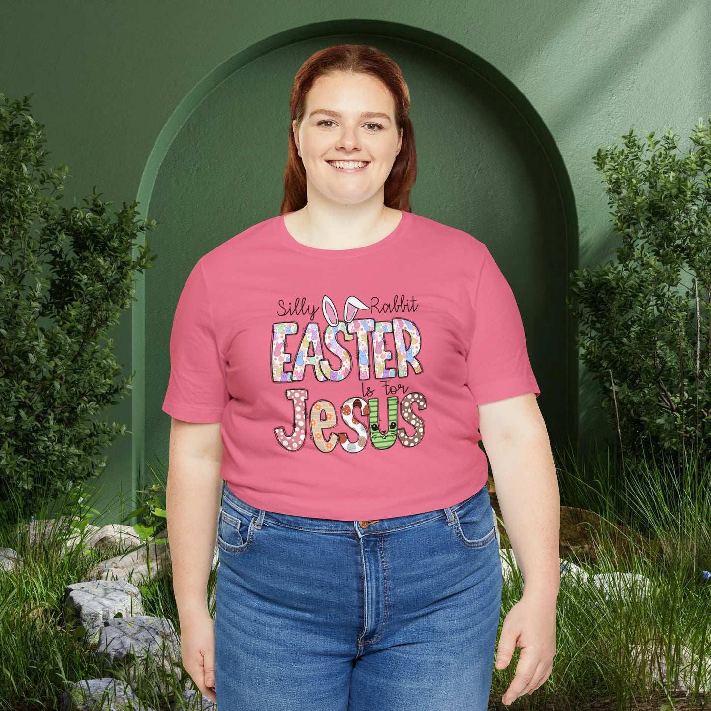 Silly Rabbit Easter is for Jesus  Unisex Jersey Short Sleeve Tee