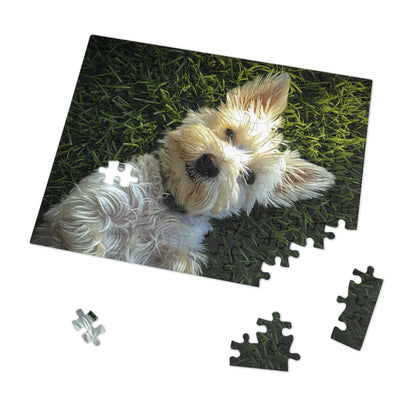 Westie Puppy Rolling in the Grass Jigsaw Puzzle (30, 110, 252, 500,1000-Piece)