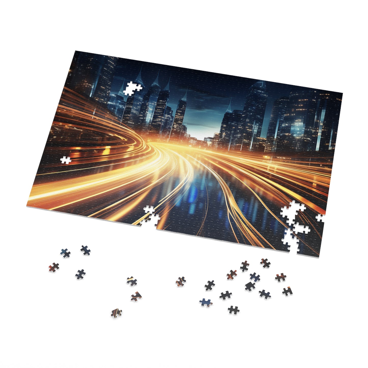 City Night Traffic Jigsaw Puzzle (30, 110, 252, 500,1000-Piece)