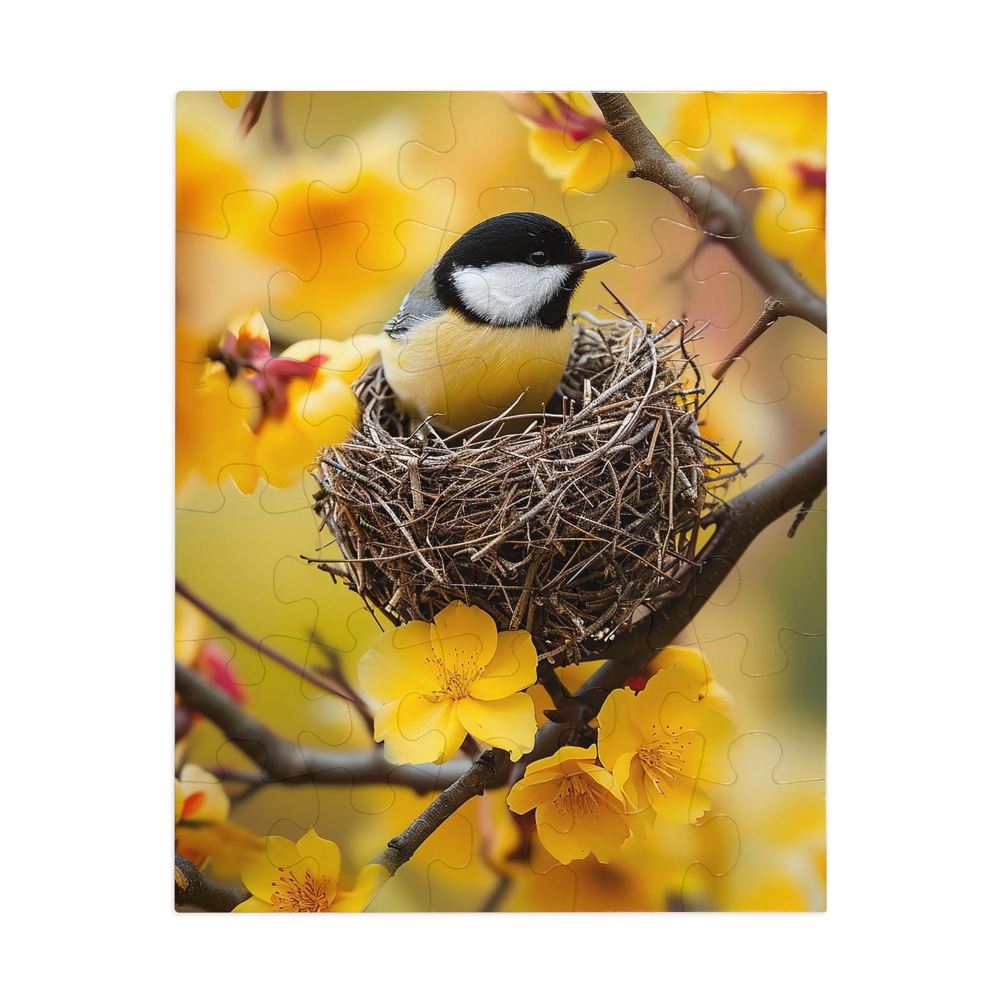 Yellow and Black Bird Nesting Jigsaw Puzzle (30, 110, 252, 500,1000-Piece)