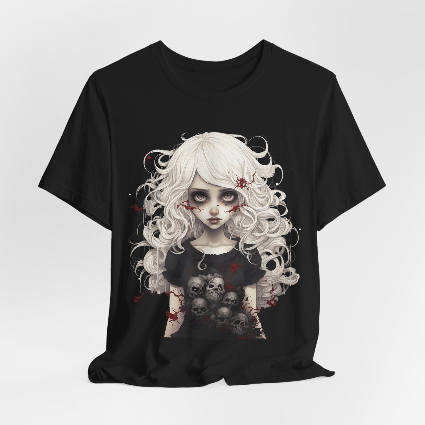 Creepy Doll Halloween Unisex Jersey Short Sleeve Tee