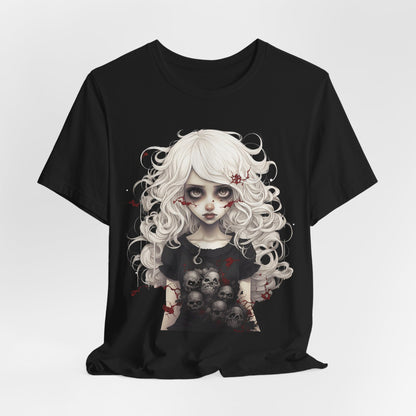 Creepy Doll Halloween Unisex Jersey Short Sleeve Tee