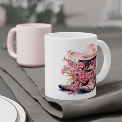 Cowgirl Breast Cancer Awareness Motivational Ceramic Mugs (11oz\15oz\20oz)