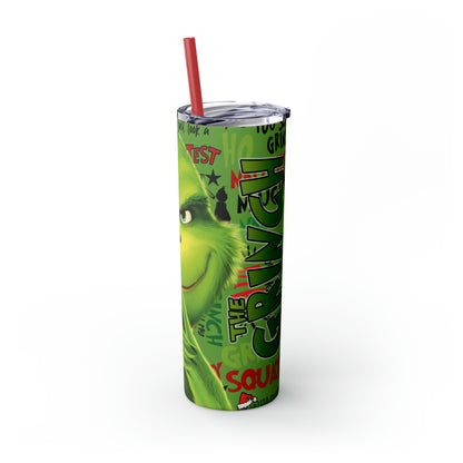 Mr. Grinch  Skinny Tumbler with Straw, 20oz