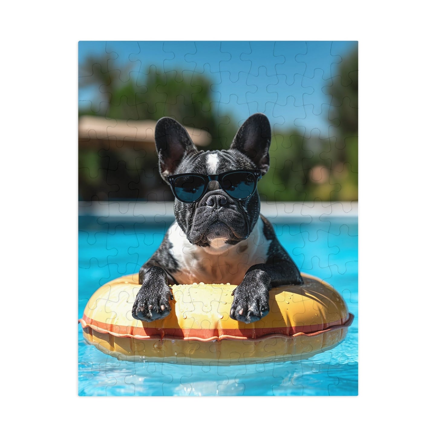 Pool Time Pug  Jigsaw Puzzle (30, 110, 252, 500,1000-Piece)