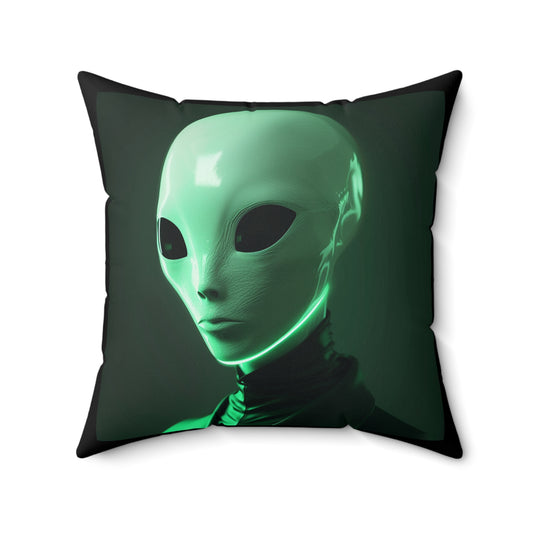 The Watcher Alien  Spun Polyester Square Pillow