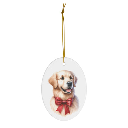 Golden Retriever Christmas Ceramic Ornament