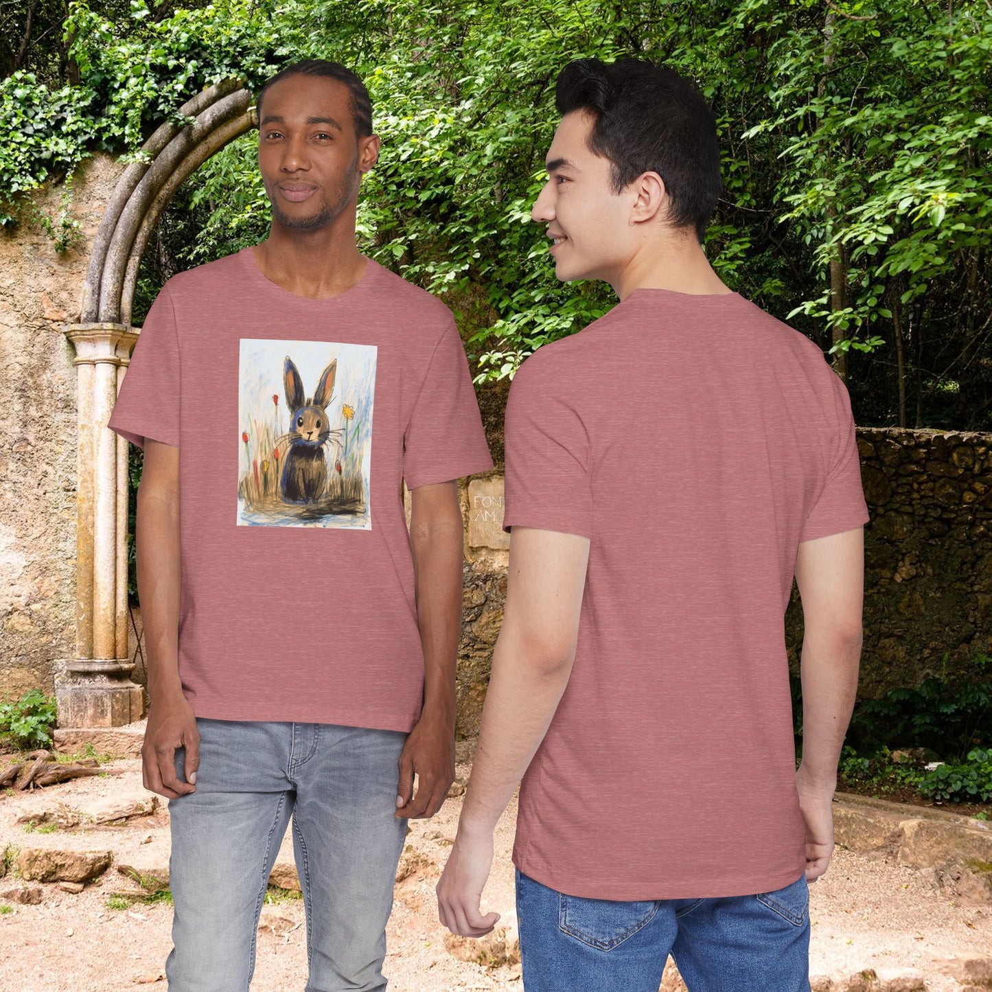 Child's Drawing of a Bunny Rabbit   Unisex Jersey Short Sleeve Tee