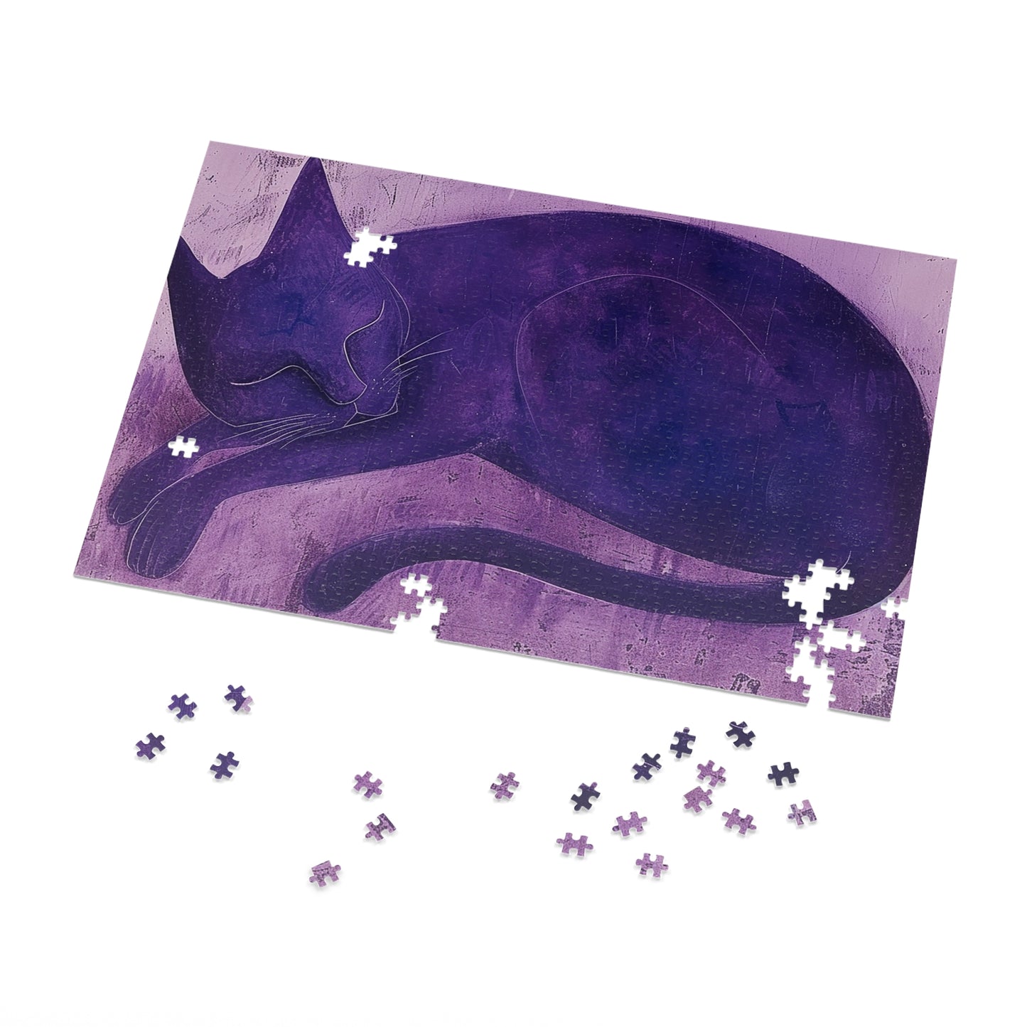 Purple Kitty Cat Jigsaw Puzzle (30, 110, 252, 500,1000-Piece)