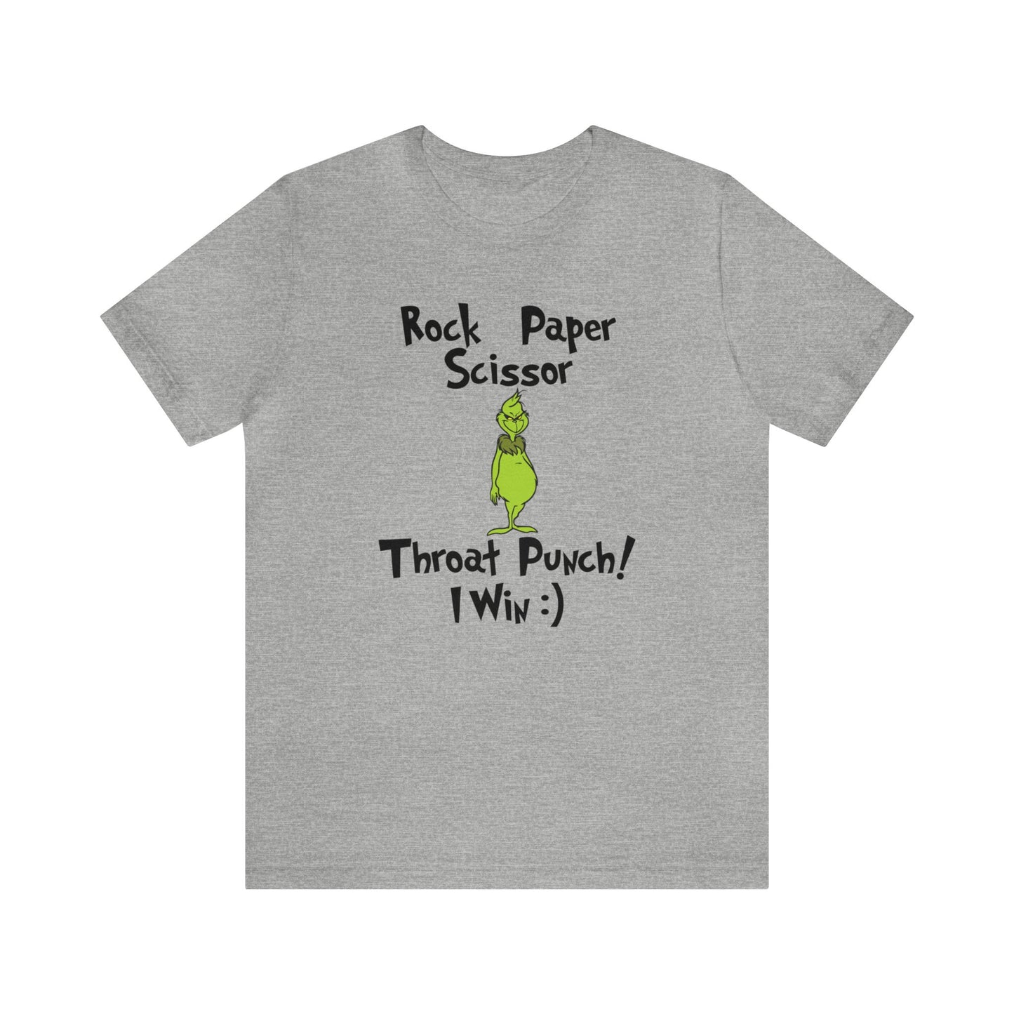 Rock Paper Scissors Throat Punch!  Grinch Jersey Short Sleeve Tee