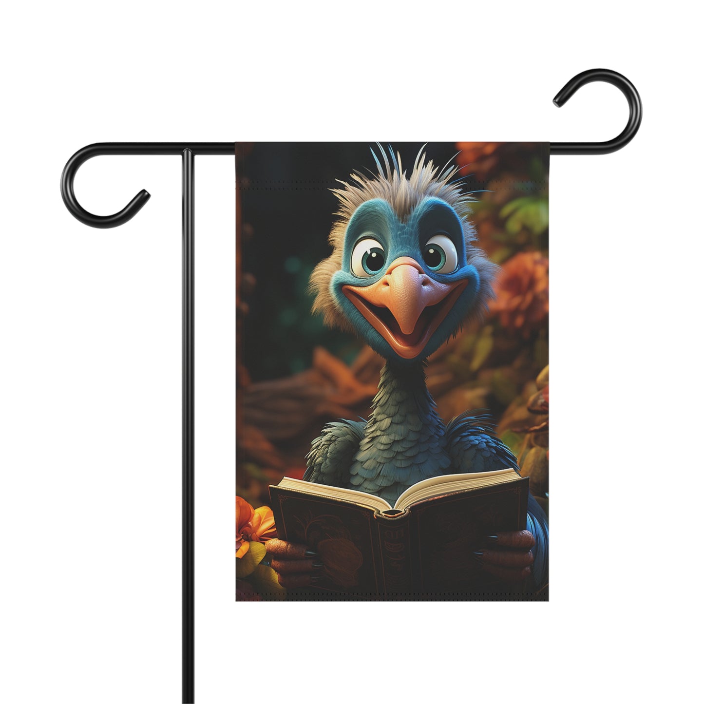 Cute Turkey Reading a Book Garden & House Banner