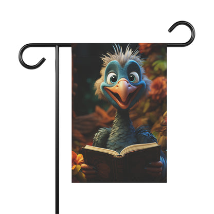 Cute Turkey Reading a Book Garden & House Banner