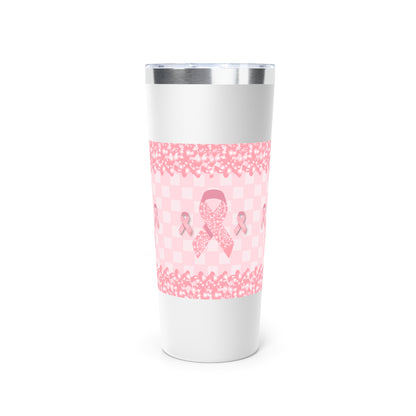 Think Pink Breast Cancer Awareness Pink Ribbon Copper Vacuum Insulated Tumbler, 22oz