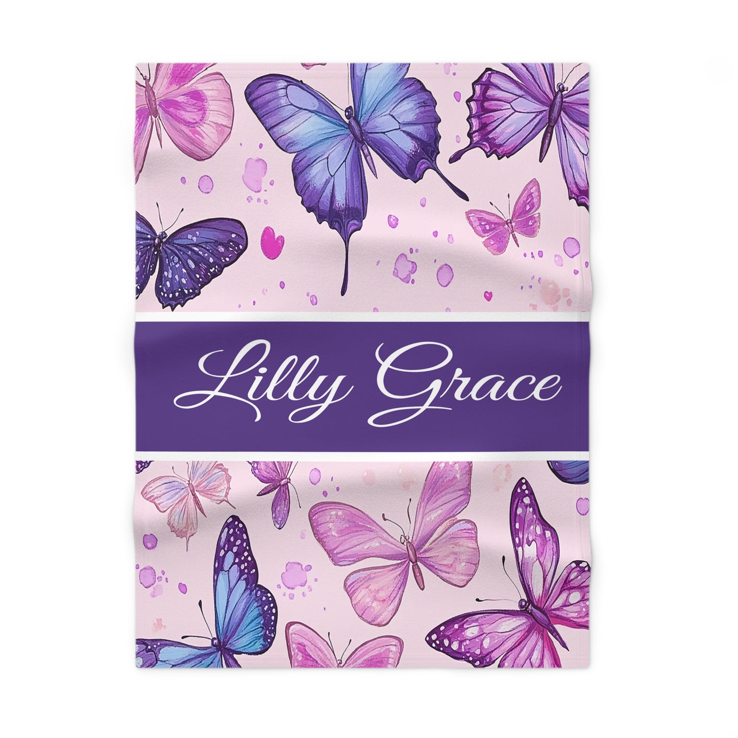 Lilly Grace Soft Fleece Baby Blanket with Butterfly Design