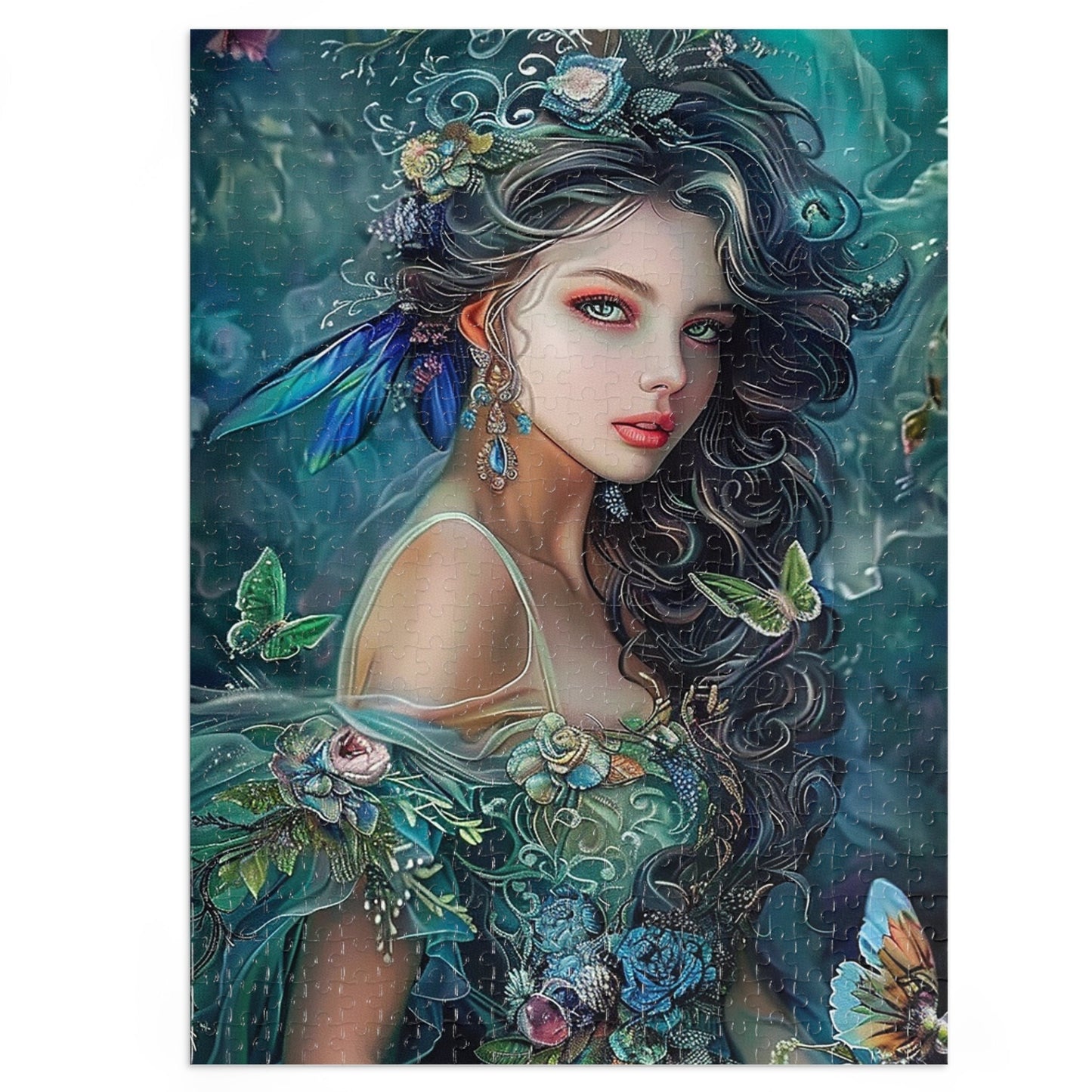 The Blue Butterfly Fairy Jigsaw Puzzle (30, 110, 252, 500,1000-Piece)