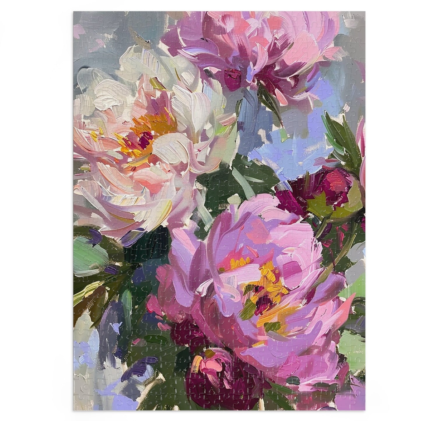 Oil Painting of Pink Flowers  Jigsaw Puzzle (30, 110, 252, 500,1000-Piece)