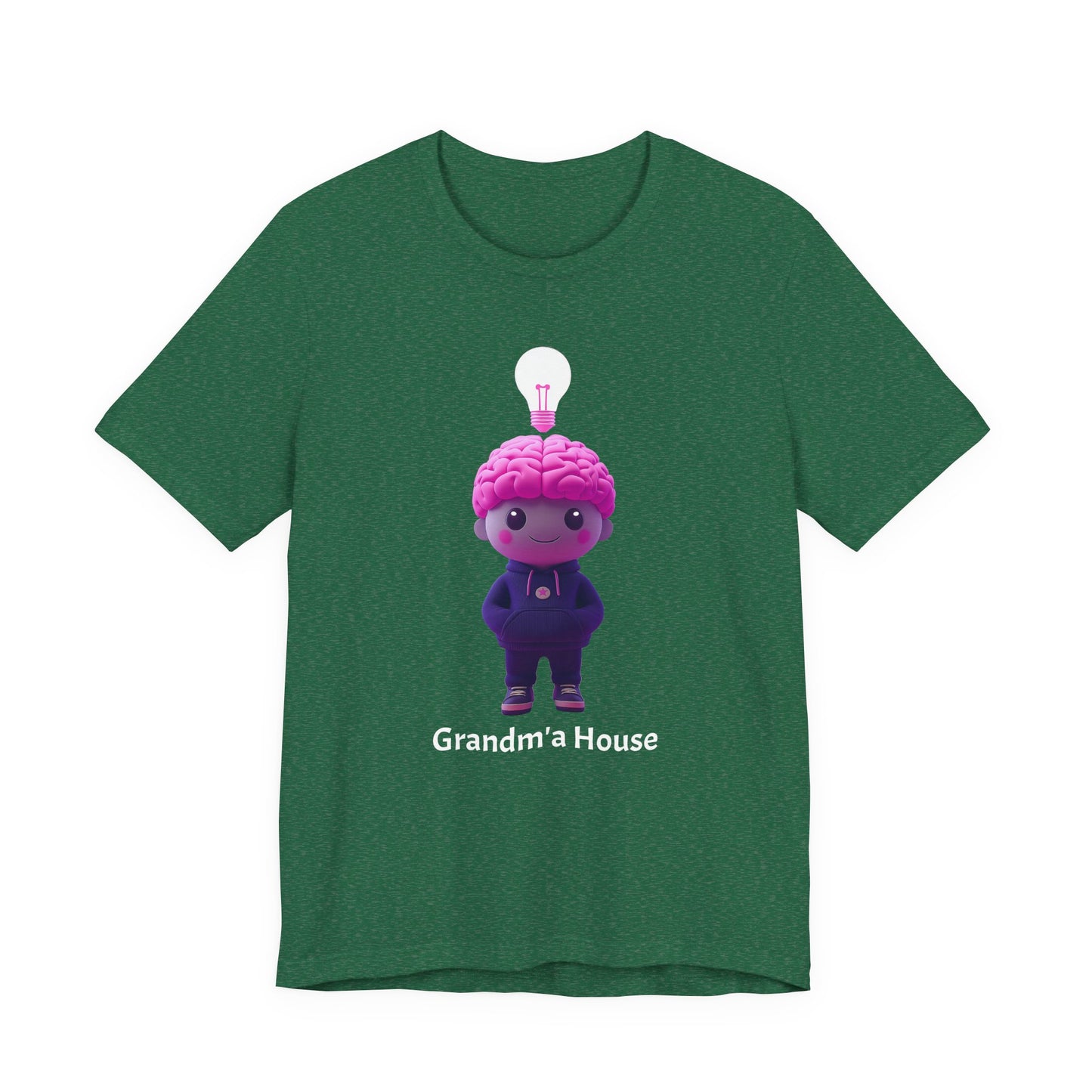 Grandma's House Brain with Light Bulb Design - Unisex Jersey Tee