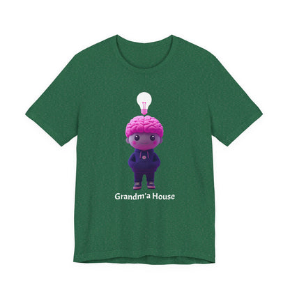 Grandma's House Brain with Light Bulb Design - Unisex Jersey Tee