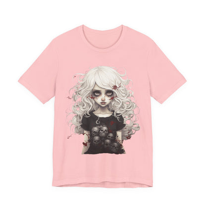 Creepy Doll Halloween Unisex Jersey Short Sleeve Tee