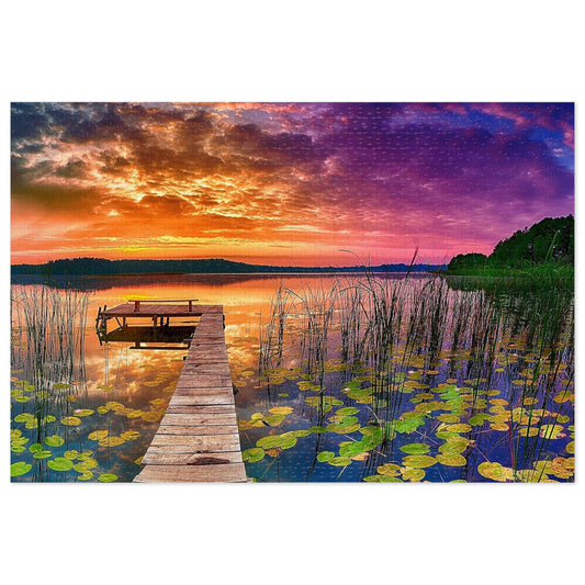 Sunset at the Lake  Jigsaw Puzzle (30, 110, 252, 500,1000-Piece)
