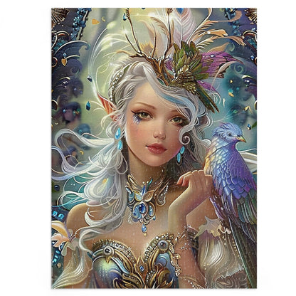 Mystical Fairy with Bird Jigsaw Puzzle (30, 110, 252, 500,1000-Piece)