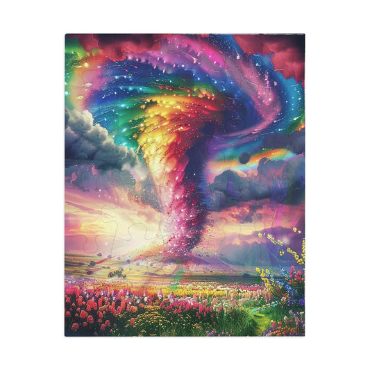 Rainbow Colored Tornado  Jigsaw Puzzle (30, 110, 252, 500,1000-Piece)