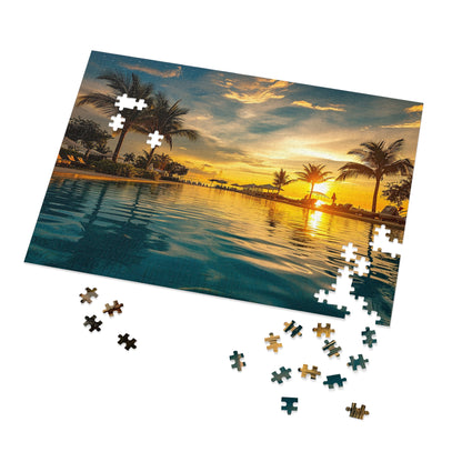 Sunset by the Pool  Jigsaw Puzzle (30, 110, 252, 500,1000-Piece)