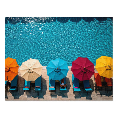 Pool Side Umbrellas Jigsaw Puzzle (30, 110, 252, 500,1000-Piece)