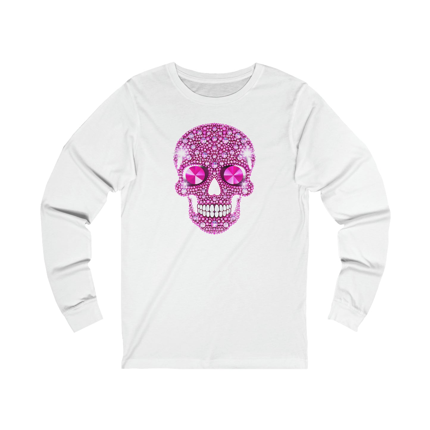 Halloween Pink Skull Unisex Jersey Long Sleeve Tee