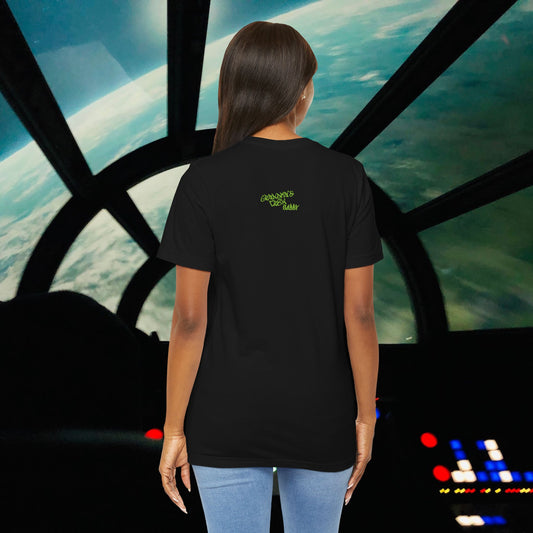 Hip Hop Alien with Grandma's Crew Personalized on Back   Unisex Jersey Short Sleeve Tee