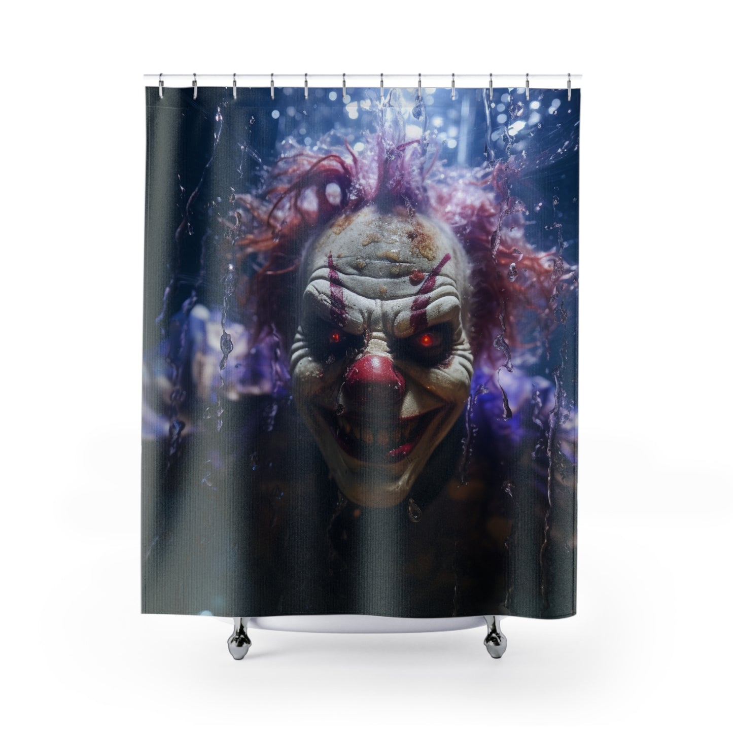 Scary Clown Halloween Shower Curtain