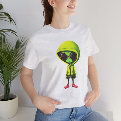 Hip Hop Alien with Grandma's Crew Personalized on Back   Unisex Jersey Short Sleeve Tee