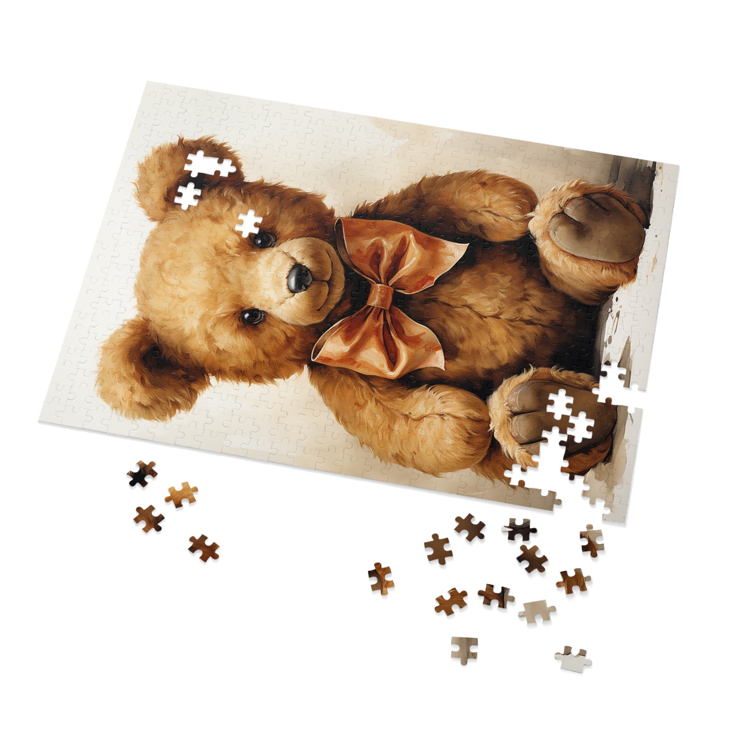 Watercolor Teddy Bear Jigsaw Puzzle (30, 110, 252, 500,1000-Piece)