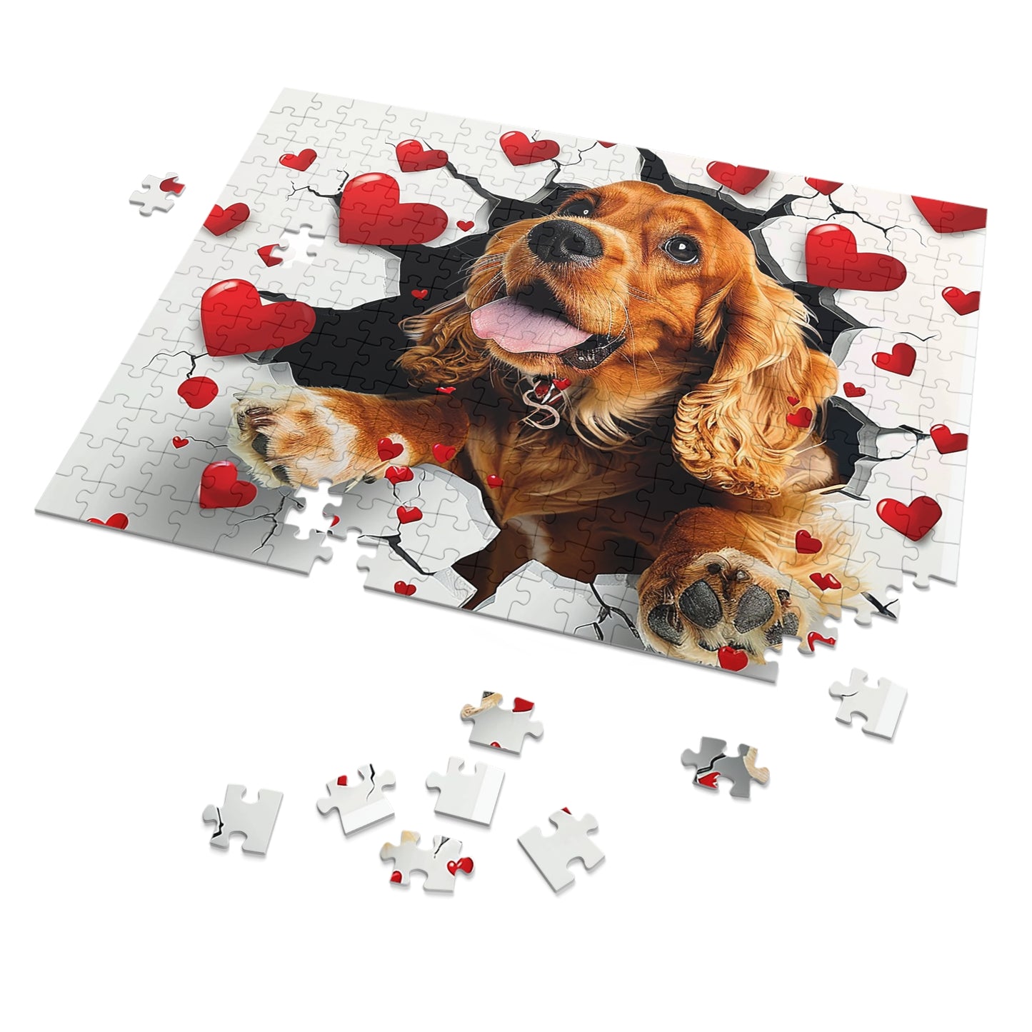 Valentine's Breakout Cocker Spaniel Jigsaw Puzzle (30, 110, 252, 500,1000-Piece)